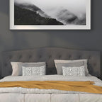 BizChair Tufted Upholstered King Size Headboard in Dark Gray Fabric