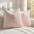 FUTEI Pink Flannel Throw Pillow Covers 18x18 Inch Set of 2,Soft Dimensional Textured Cushion Cases,Modern Home Decor for Couch Living Room