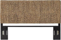 Headboard Coastal Design Handwoven Seagrass Matte Black Feet Rustic Decor Queen