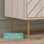 Scurrty 31.5" Natural Sideboard Buffet Cabinet, Cabinet with Doors & Adjustable Shelf for Living Room & Kitchen, Log Color