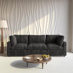 WJShome Cloud Sectional Couches for Living Room,100.5" Convertible Love Seat, 3 Seater Modular Sectional Sofa,Deep Seater Furniture Sets,Black
