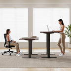 ONBRILL Standing Desk, 55x23.6 Inches Whole-Piece Board Rectangle Stand Up Desk with Solid Wood Desktop and Memory Controller, Adjustable Height from 28-46 Inches for Home & Office, Black Walnut