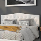 BizChair Tufted Upholstered King Size Headboard in White Fabric
