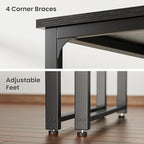Huuger 63 x 31.5 inch Desk with Power Outlets & USB-C, 1.2 Inch Thicker Desktop, Robust Metal Tubes, Deep Computer Desk, Heavy Duty Office Work Desk, for Home Office, Black