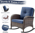 HUMMUH Patio Furniture 7-Piece Outdoor Conversation Set,All-Weather PE Wicker Loveseat Swivel and Rocking Chairs,Tables for Backyard,Poolside,Deck
