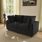 WJShome Sectional Couches for Living Room, 67 Inch Loveseat Sofa with Chenille Upholstery & Double Layer Cushions, Modern Apartment Size Modular Couch for Bedroom，Black