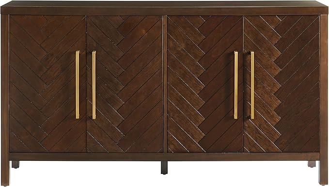 Crosley Furniture Darcy Modern Sideboard Buffet Cabinet with Storage Shelves, Living Room, Kitchen, Dining, Dark Brown