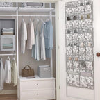 Martha Stewart Essential Closet Home Storage and Organization for Storing Shoes and Accessories, 22 Pocket Over The Door Hanging Organizer with Grey Craft Cube, Bedford Floral