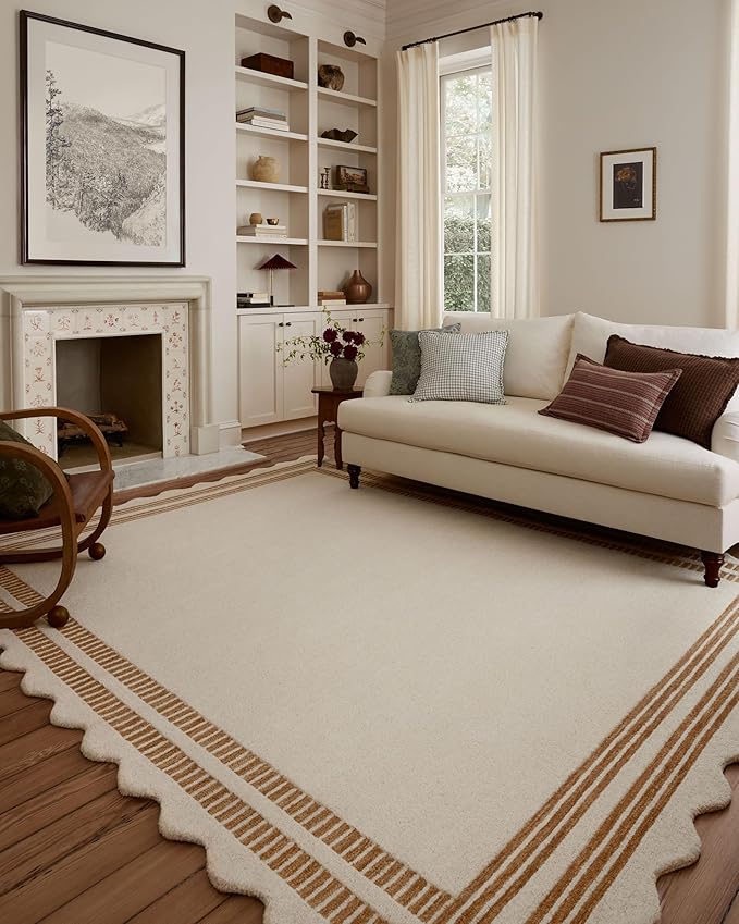 Loloi Chris Loves Julia Scottie Collection SCO-01 Ivory/Rust 7'-9" x 9'-9", .87" Pile Height, Area Rug