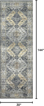 Loloi Skye Collection SKY-09 Graphite/Silver 2'-6" x 12'-0" Runner Rug