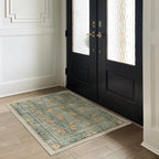 RUGGABLE x Morris & Co Washable Area Rug– Pimpernel Vintage Green 4x6, Stain-Resistant, Non-Slip – Medium Machine Washable Rugs for Living Room, Bedroom, Hallway, Entryway & Office–with Cushioned Pad