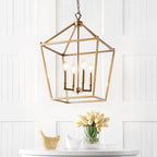 JONATHAN Y JYL7437B Pagoda Lantern Dimmable Adjustable Metal LED Pendant Classic Traditional Farmhouse Dining Room Living Room Kitchen Foyer Bedroom Hallway, 16 in, Antique Gold