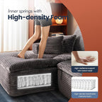 106" Oversized Couch Sofa, L Shape Couches for Living Room, No Assembly Required Plush Velvet Sectional Sofas with Left Facing Chaise for Home Apartment
