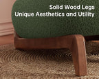 Morden Fort Modern Accent Chairs Set of 2, Sturdy Tilted Wood Legs with Thick Cushion Comfy Lumbar Pillow Armless Reading Chairs for Living Room Lounge Bedroom - Forest Green