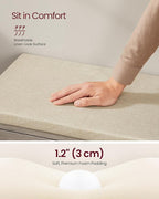 VASAGLE Shoe Storage Bench with Cushion, 3-Tier Entryway Bench with Padded Seat, Doors, Adjustable Shelves, 14 x 39.8 x 20.7 Inches, Hallway, Bedroom, Heather Greige and Cappuccino Beige ULSB044L01