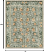 RUGGABLE x Morris & Co Washable Area Rug– Pimpernel Vintage Green 8x10, Stain-Resistant, Non-Slip – Large Machine Washable Rugs for Living Room, Bedroom, Hallway, Entryway & Office–with Cushioned Pad