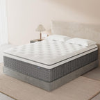Mattress Twin Size, Medium Firm Mattress with Extra Lumbar & Shoulder Support, 12 Inch Hybrid Mattresses with Gel Memory Foam Pain Relief - Fiberglass Free - No Odor - 365 Night Trial
