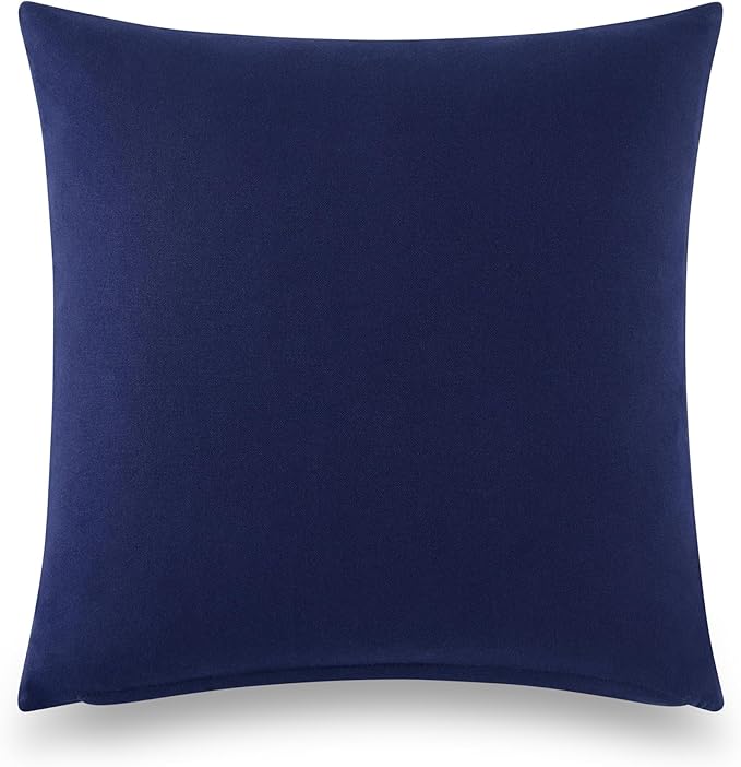 Kate Spade New York Spade Floral Decorative Pillow, 20" x 20" Throw Pillow for Bed or Sofa, Textured Polyester and Cotton Blend Cover, Navy, 20 x 20