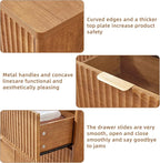 LEYAOYAO Fluted 6 Drawers Dresser Set of 2, 48" Wide Modern Chest of Drawers with Wood Grain Top, Curved Profile Design, Dresser TV Stand, Wooden Drawer Organizer for Bedroom, Living Room,Brown