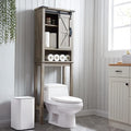 OKD Over The Toilet Storage Cabinet, Farmhouse Storage Cabinet Over Toilet with Sliding Barn Door & Adjustable Shelves, Home Space Saver for Bathroom, Living Room, Light Rustic Oak