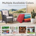 Outdoor Wicker Chair Cushions 2 Packs - Outside High Back Thick Water-Resistant Cushion 22x24 with Zipper Cover for Patio Glider Rocking Chairs Loveseat Couch – Beige/Buckle