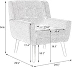 Dolonm Midcentury Modern Accent Chair with Arms, Upholstered Fabric Reading Side Chair Tufted Back Decorative Wingback Chair for Living Room Bedroom (Blue)