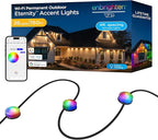 Enbrighten Vibe Eternity Accent Permanent Outdoor Lights for House, 150ft, 36 RGBWIC LEDs, Wide Spacing, 94lm, Tunable White, Everyday Eave Lighting, Smart App, Works with Alexa, Google Home, 85716