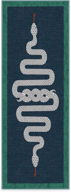 RUGGABLE x Jonathan Adler Machine Washable Modern Runner Rug – Venom Sapphire 2.5x7, Stain-Resistant, Non-Slip – Washable Rug for Hallway, Entryway, Living Room & Kitchen–with Cushioned Pad
