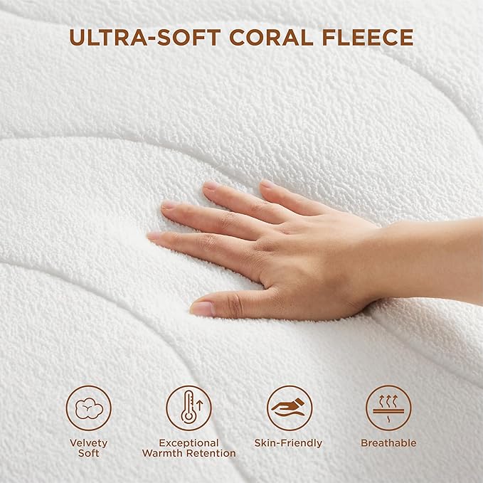 Bedsure Heated Mattress Pad Twin XL- Bed Warmer with Memory & Preheat Functions, 12-Hour Auto Off & 10 Heat Settings, Single Controller, Coral Fleece Electric Mattress Pad Twin XL, 39"x80"