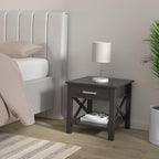 SIMPLIHOME Kitchener SOLID WOOD 21 inch Wide Square Contemporary End Side Table in Hickory Brown for the Living Room and Bedroom