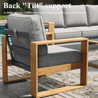 LayinSun 4 Pieces Aluminum Patio Furniture Set with Fire Pit Table, Oversized Seat with Hight Back, Outdoor Conversation Sets for Porch, Balcony, Deck