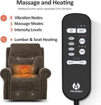 MCombo Triple Motor Power Lift Recliner Chair with Massage and Lumbar&seat Heating, Rolled Arms, Adjustable Headrest for Elderly People, Fabric 7888 (Coffee, Medium)