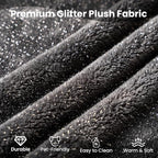 37.8" Glitter Velvet Ottoman for Couch, Memory Foam Cloud Boneless Sectional Couch for Living Room Foot Stools No Assembly Require (Sparkly Velvet, Gray)