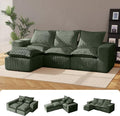 107" Comfy Cloud Couch with L-Shape Chaise & Deep Seat, Modular Sectional Sofa in a Box, Boneless Upholstered Couches for Living Room, No Assembly Required (Soft Corduroy, Green)