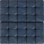 SIMPLIHOME Harrison 30 inch Wide Transitional Square Small Coffee Table Storage Ottoman in Denim Blue Vegan Faux Leather, Assembled, for The Living Room and Bedroom