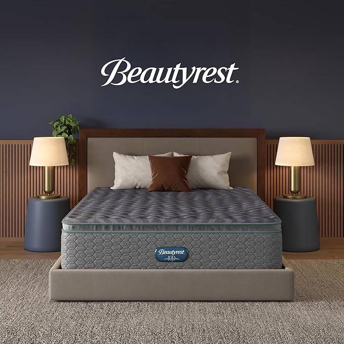 Beautyrest Days End Plush Pillow Top 14.75" Mattress - Twin - Cooling Tech, Supportive Durable Pocketed Coils, Pressure Relief, Motion Separation; 100 Night Sleep Trial and 10 Year Warranty