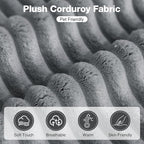 110'' Boneless Modular Cloud Couch for Living Room, Comfy Cloud Modular Sectional Couch with Ottoman, Convertible L Shaped Couches for Apartment, Dorm, No Assembly Required, Grey Corduroy