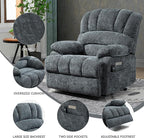 Power Lift Recliner Chair for Elderly with Heat Function, 8 Node Massage with 3 Selectable Modes, Oversized Electric Lift Recliner Single Sofa for Living Room with USB, Blue-Grey