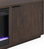 Henn&Hart Rectangular TV Stand with 26" Crystal Fireplace for TV's up to 78" in Alder Brown, for Home, Living Room, Bedroom, Entertainment Room, Office