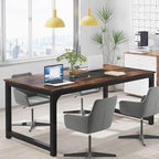 Tribesigns Modern Computer Desk, 70.8 x 35.4 inch Large Executive Office Desk Computer Table Study Writing Desk Workstation for Home Office,Rustic/Black