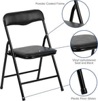 Flash Furniture Mindy Kids 3-Piece Folding Table and Chairs Set for Daycare and Classrooms, Children's Activity Table and Chairs Set, Black