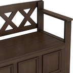 SIMPLIHOME Amherst Entryway Storage Bench - 48 inch Wide Solid Wood Hallway Seat in Natural Aged Brown, Transitional Bench for Entryway or Living Room with Lift-Up Lid and Spacious Storage