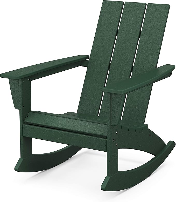 POLYWOOD® Modern Adirondack Rocking Chair, Green