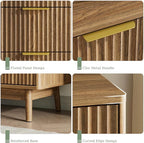 LYNSOM Fluted 8 Drawer Dresser for Bedroom, 55" Wide Modern Chest of Drawers with Curved Profile Design and Metal Handles, Wood Dresser TV Stand & Storage Organizer for Bedroom, Hallway, Walnut