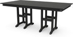 POLYWOOD Lakeside Outdoor Dining Table, Black, All-Weather HDPE Patio Furniture, Made in USA, Deck, Garden, Pool