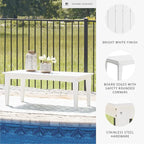 Signature Design by Ashley Hyland Wave Modern Weather Resistant HDPE Outdoor Coffee Table, White