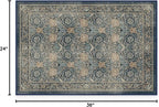 RUGGABLE x Morris & Co Washable Area Rug– Honeysuckle & Tulip Blue 2x3, Stain-Resistant, Non-Slip –Small Machine Washable Rugs for Living Room, Bedroom, Hallway, Entryway & Bathroom–with Standard Pad