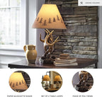 Signature Design by Ashley Derek Rustic Cabin Antler Lamp Set, 2 Count, Brown