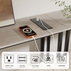 Narrow Console Table with Led Light and Charging Station，29.5" Small Entryway Table，Display Table，Entryway Hallway Thin Sofa Table Behind Sofa, Small Spaces, Living Room, Gray