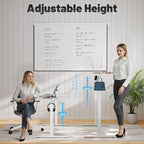 Shahoo 55 Inch Standing Desk, Electric Height Adjustable Computer Desks with Hook and Cable Hole, White
